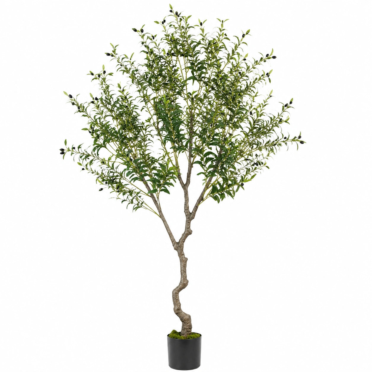 Arbre artificiel olivier 180 cm feuillage synthétique vert décoratif intérieur avec pot