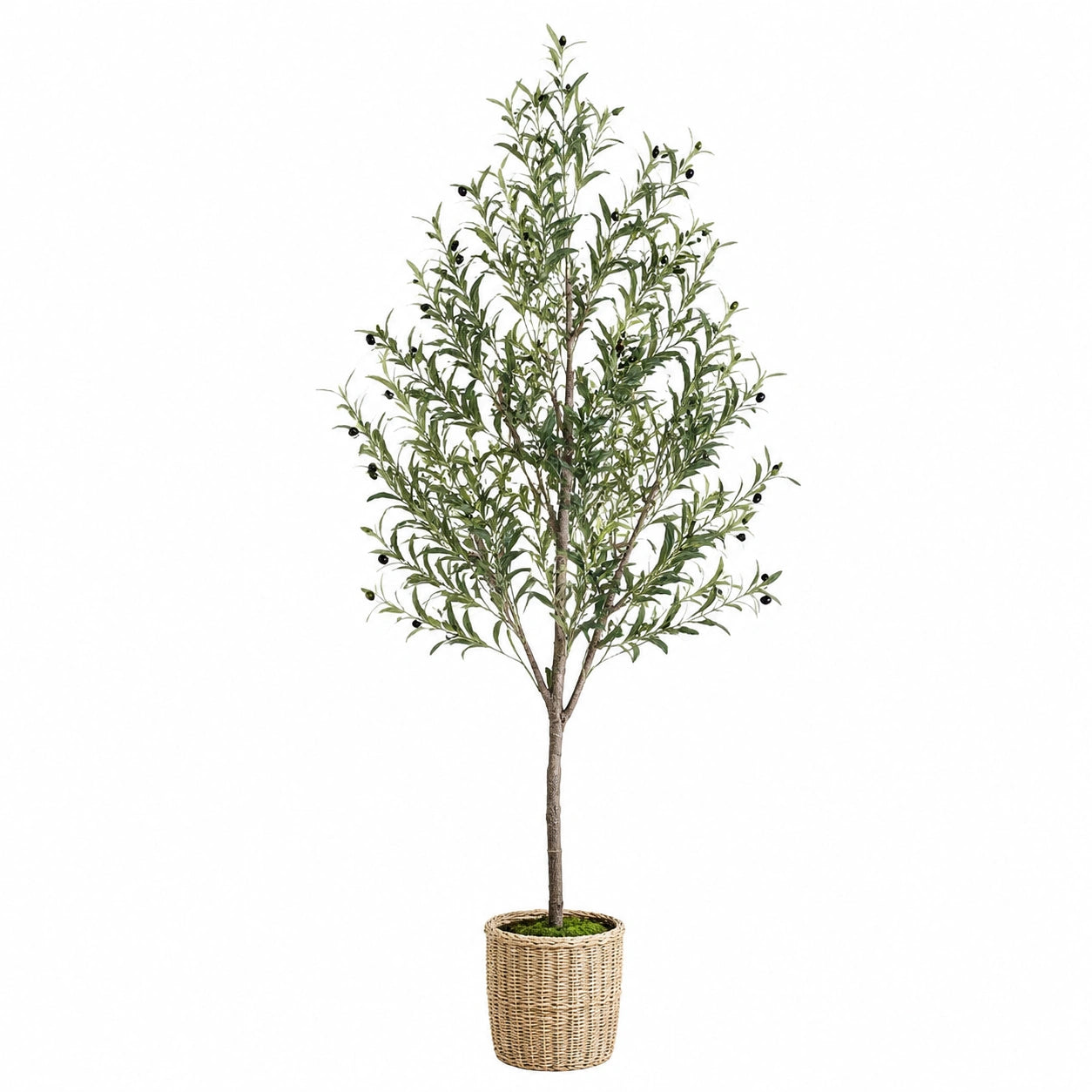 Olivier artificiel 180 cm feuillage plastique vert décoratif intérieur