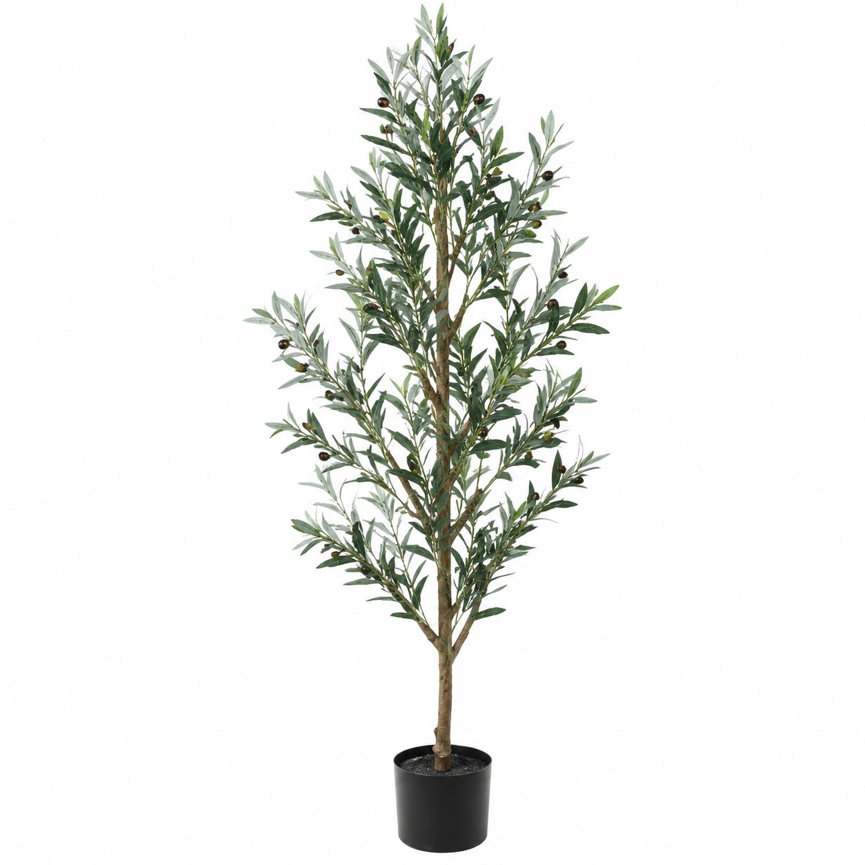 Olivier artificiel 180 cm en plastique vert avec pot pour intérieur