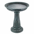 Bain d'oiseaux sur pied diamètre 50 cm fonte vert patiné jardin décoratif