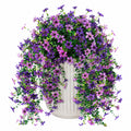 Plante artificielle en pot 70 cm fleurs violettes roses en polyester retombante pour intérieur